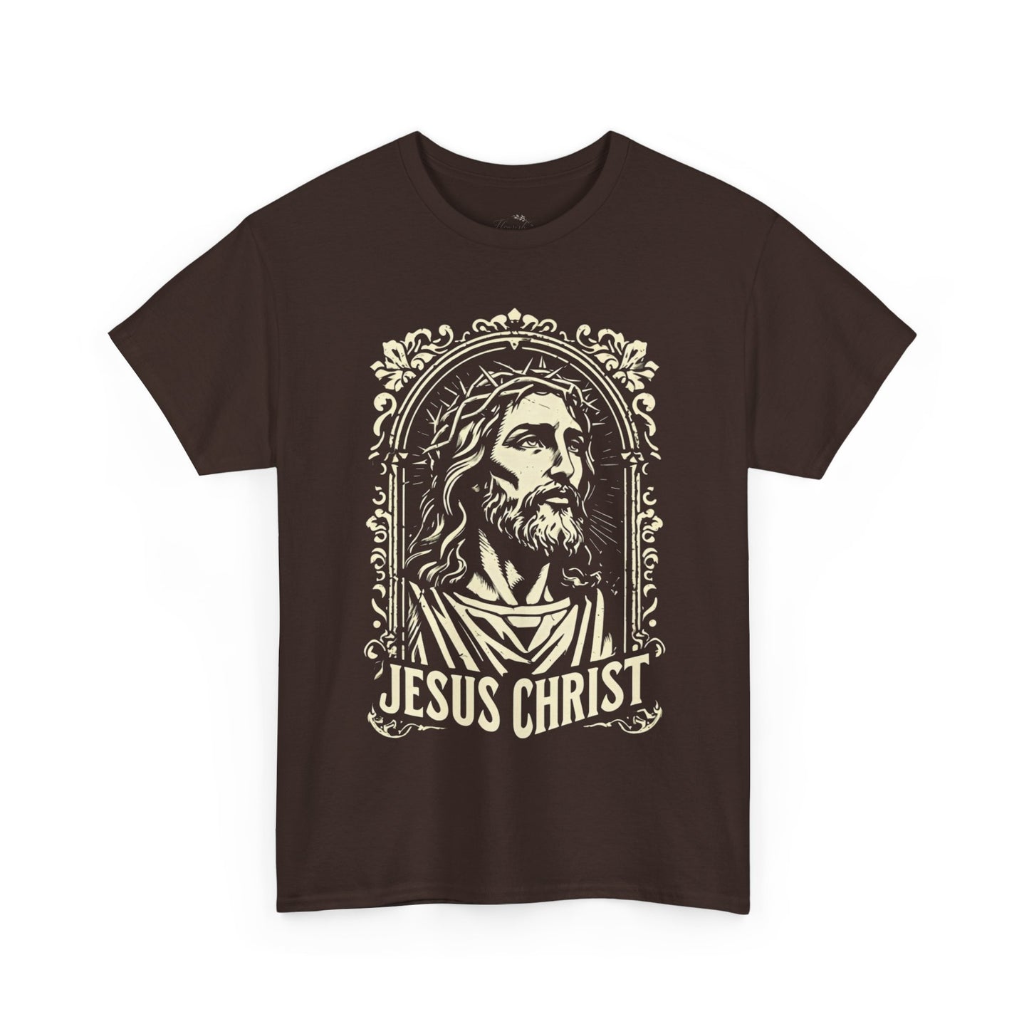 Jesus Christ Front Graphic Tee - Vintage Ornate T-Shirt