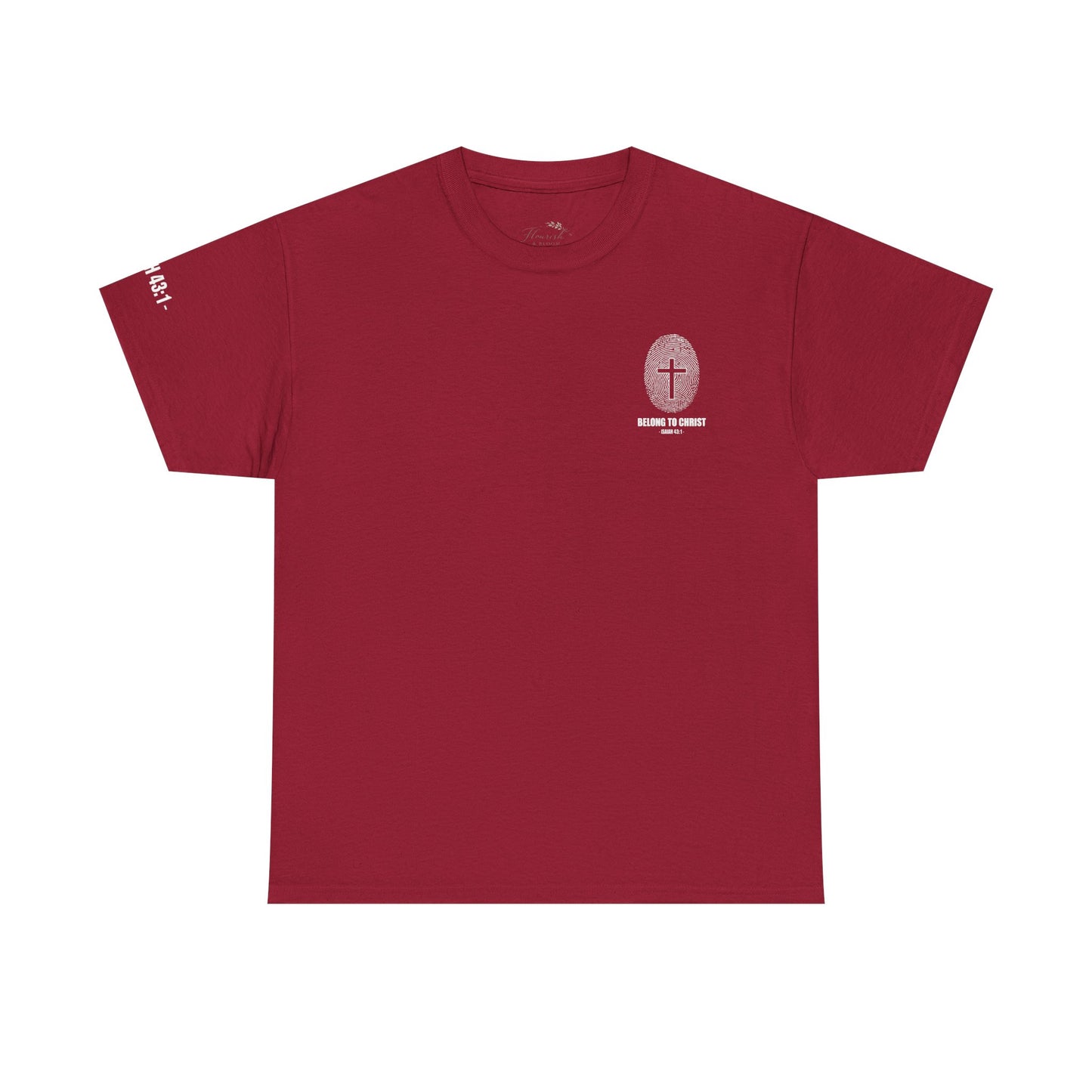 Belong to Christ T-Shirt — Christian Cross Fingerprint Tee (Isaiah 43:1)