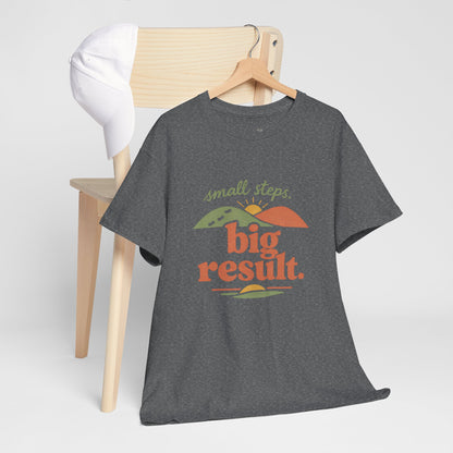T-Shirt — "small steps. big result." Retro Motivational Tee