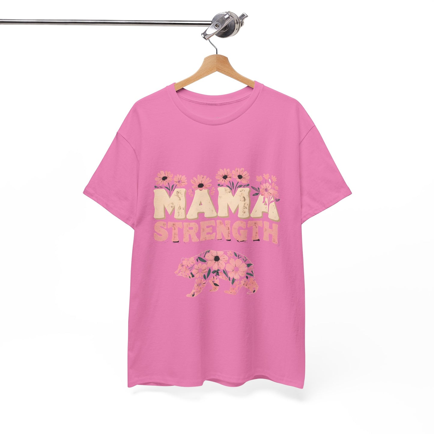 Mama Strength T-Shirt — Floral Mama Bear Tee for Mothers, Mother’s Day Gift
