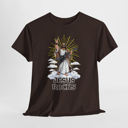 Jesus Rocks T‑Shirt — Rock & Faith Graphic Tee