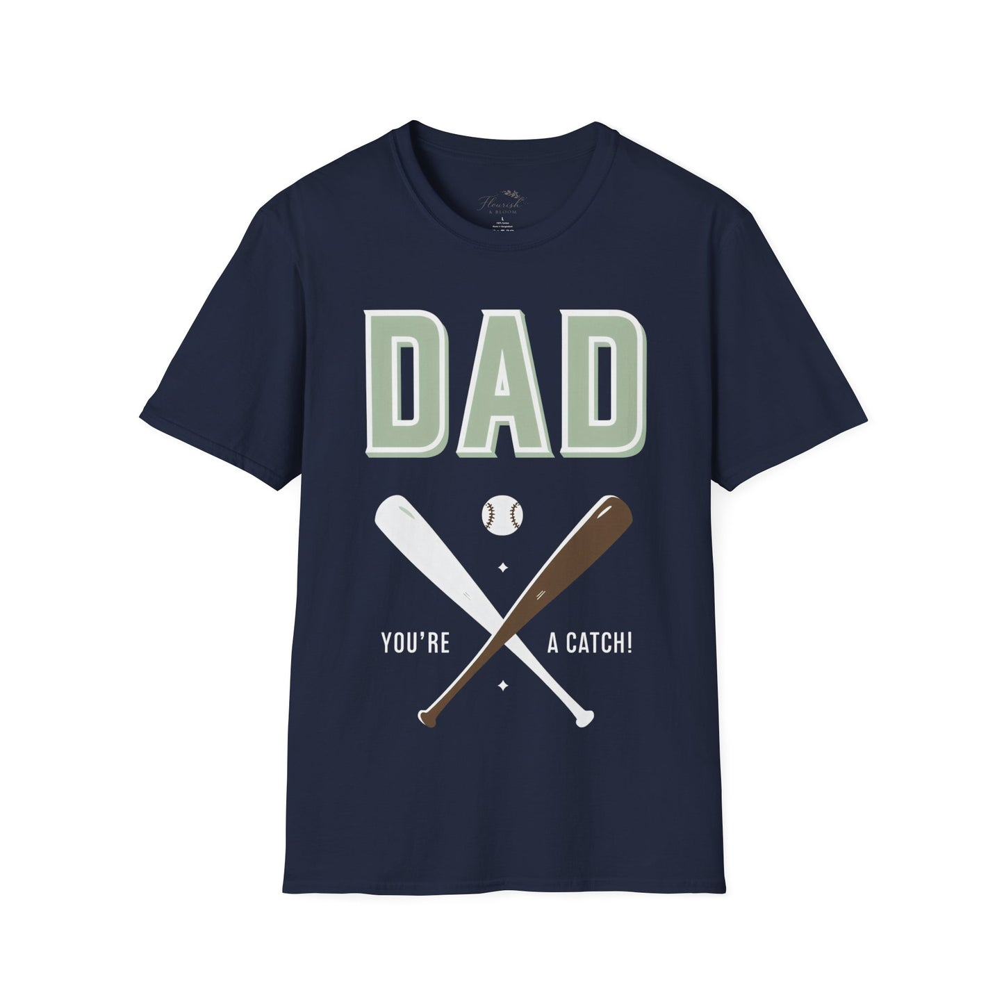 Dad Baseball T-Shirt – ‘You’re a Catch’ Sports Graphic Tee for Fathers, Father’s Day Gift