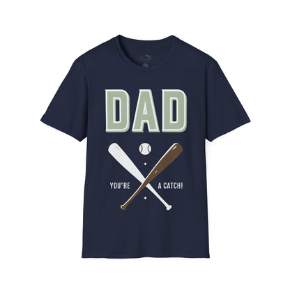 Dad Baseball T-Shirt – ‘You’re a Catch’ Sports Graphic Tee for Fathers, Father’s Day Gift