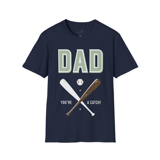 Dad Baseball T-Shirt – ‘You’re a Catch’ Sports Graphic Tee for Fathers, Father’s Day Gift