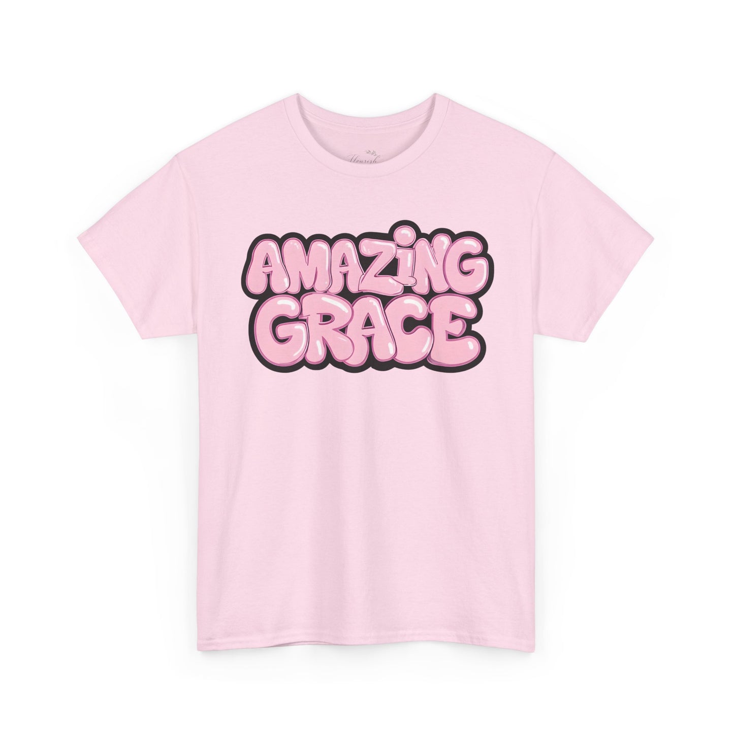 Amazing Grace T-Shirt — Pink Bubble Letter Christian Tee