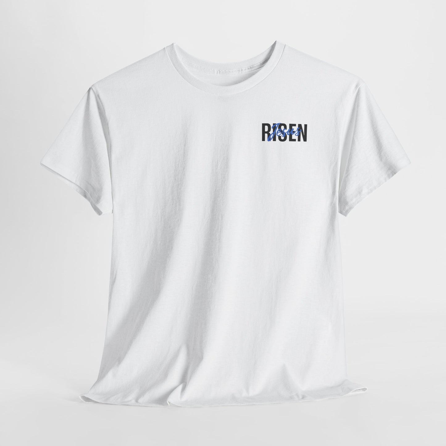 BLUE Risen Jesus Tee — Christian Easter Shirt with Crown of Thorns Design