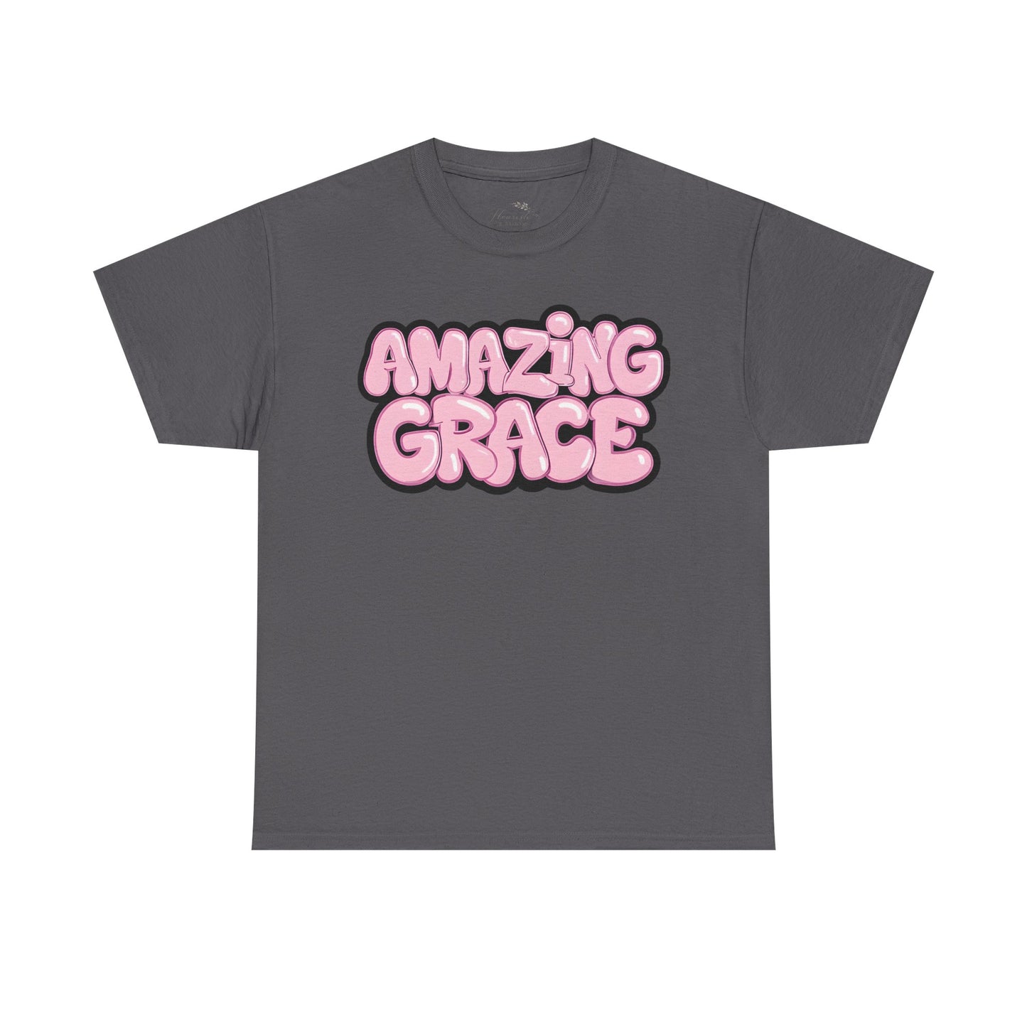 Amazing Grace T-Shirt — Pink Bubble Letter Christian Tee