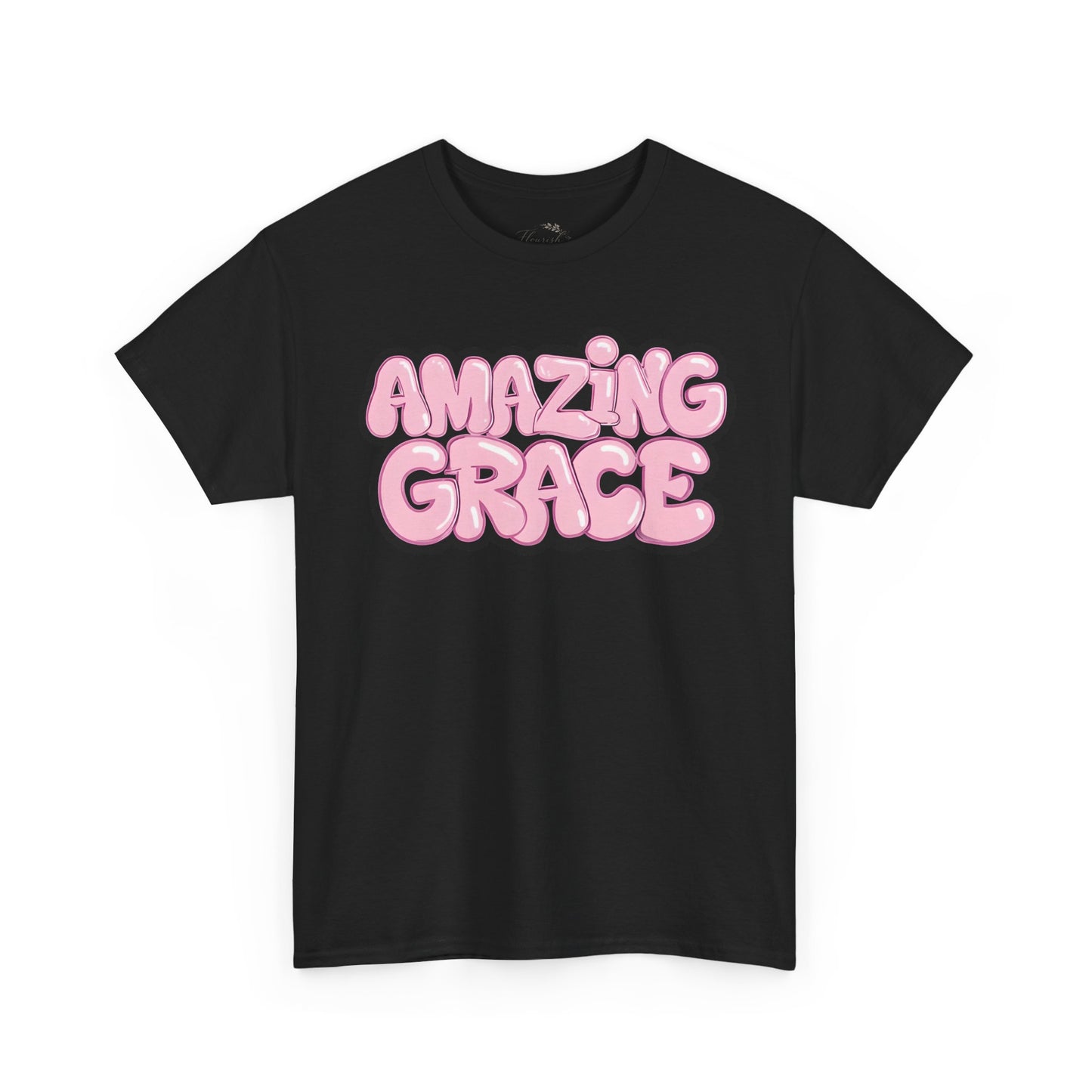Amazing Grace T-Shirt — Pink Bubble Letter Christian Tee