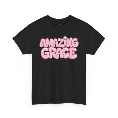 Amazing Grace T-Shirt — Pink Bubble Letter Christian Tee