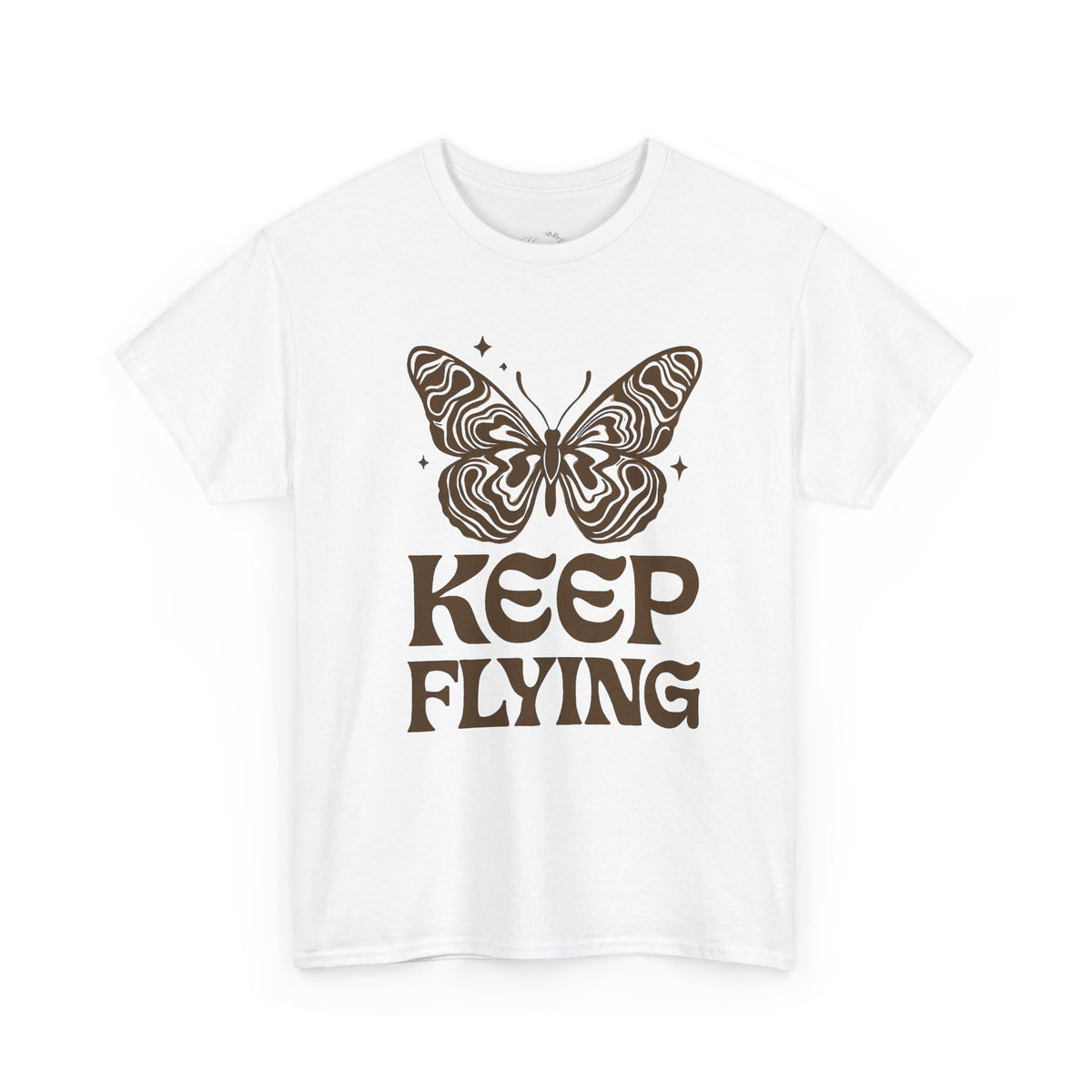 Keep Flying Butterfly Tee — Retro Motivational Graphic Shirt