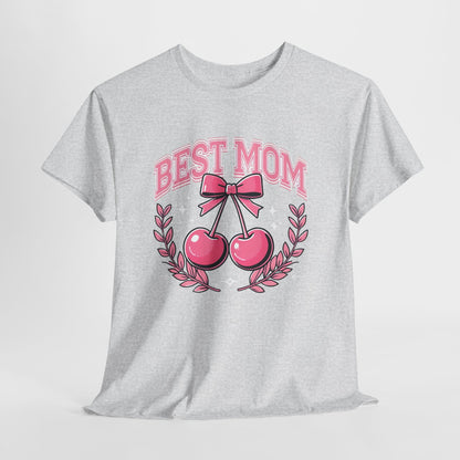Best Mom Cherry Tee — Cute Pink Mother's Day T-Shirt