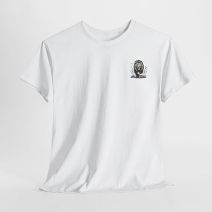 Lion and Lamb Graphic Tee — Protective Lion with Lamb Illustration