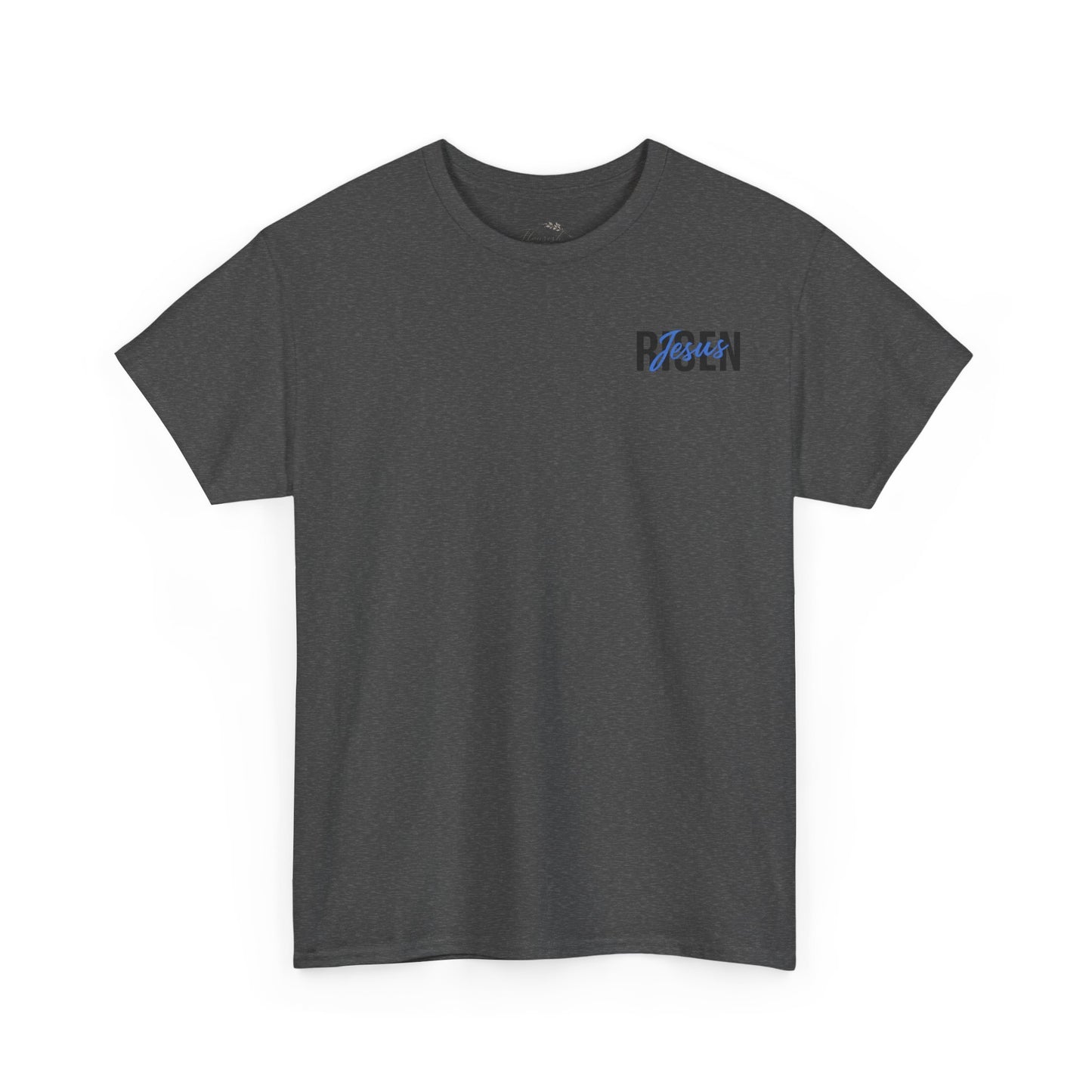 BLUE Risen Jesus Tee — Christian Easter Shirt with Crown of Thorns Design