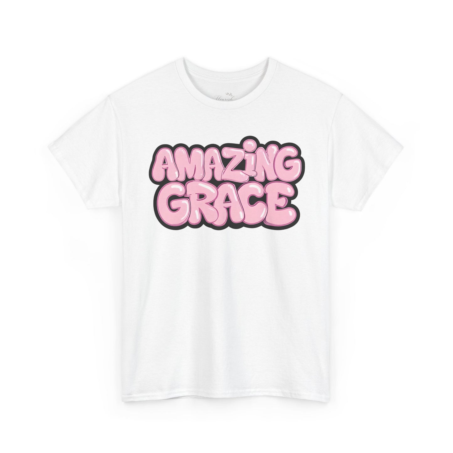 Amazing Grace T-Shirt — Pink Bubble Letter Christian Tee