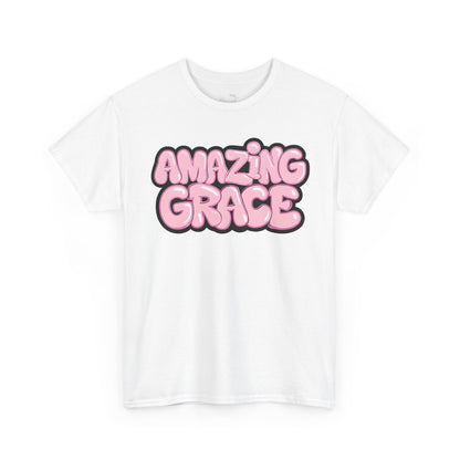 Amazing Grace T-Shirt — Pink Bubble Letter Christian Tee