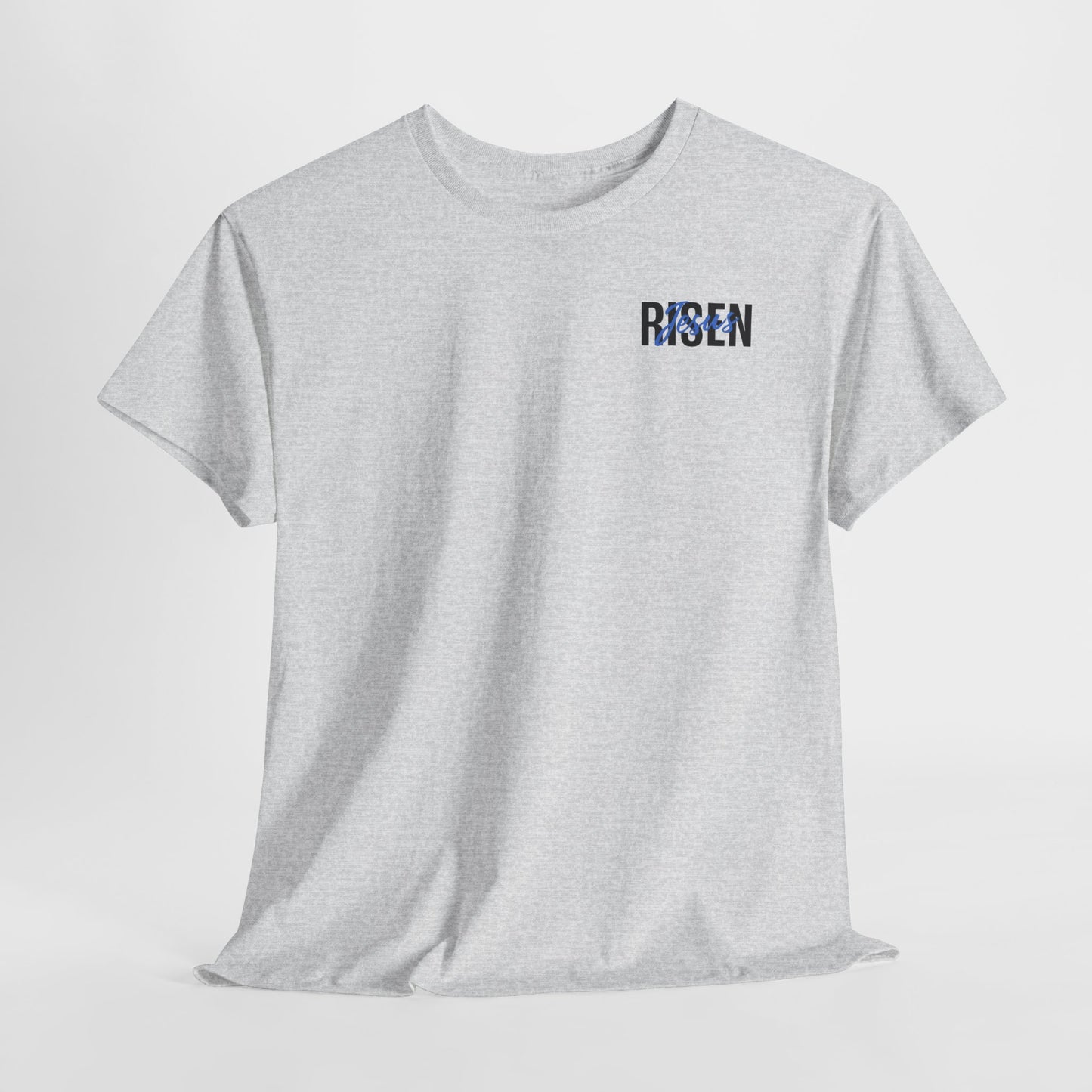 BLUE Risen Jesus Tee — Christian Easter Shirt with Crown of Thorns Design
