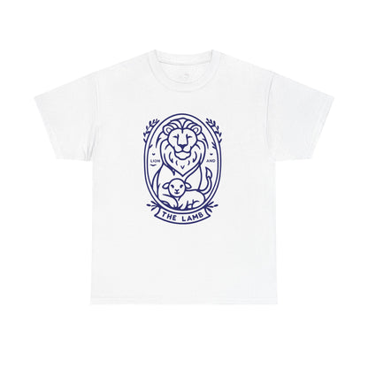 The Lamb Crewneck T‑Shirt — Lion & Lamb Faith Graphic Tee