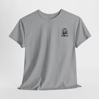 Lion and Lamb Graphic Tee — Protective Lion with Lamb Illustration