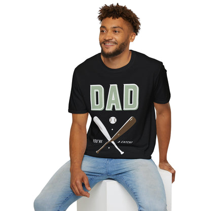 Dad Baseball T-Shirt – ‘You’re a Catch’ Sports Graphic Tee for Fathers, Father’s Day Gift