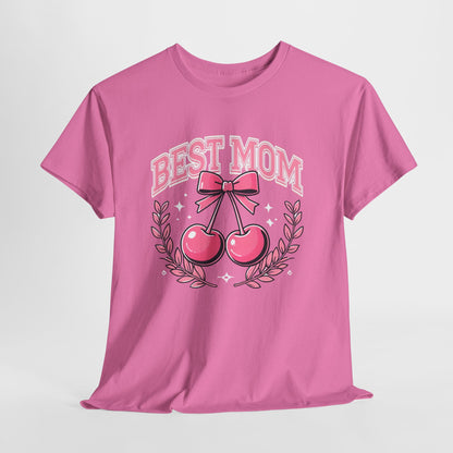 Best Mom Cherry Tee — Cute Pink Mother's Day T-Shirt