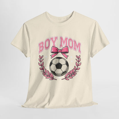 Boy Mom T-Shirt — Pink Laurel Bow