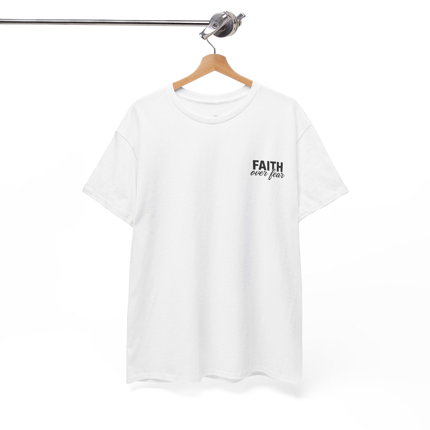 Faith Over Fear T-Shirt — BLUE Christian Cross Inspirational Tee
