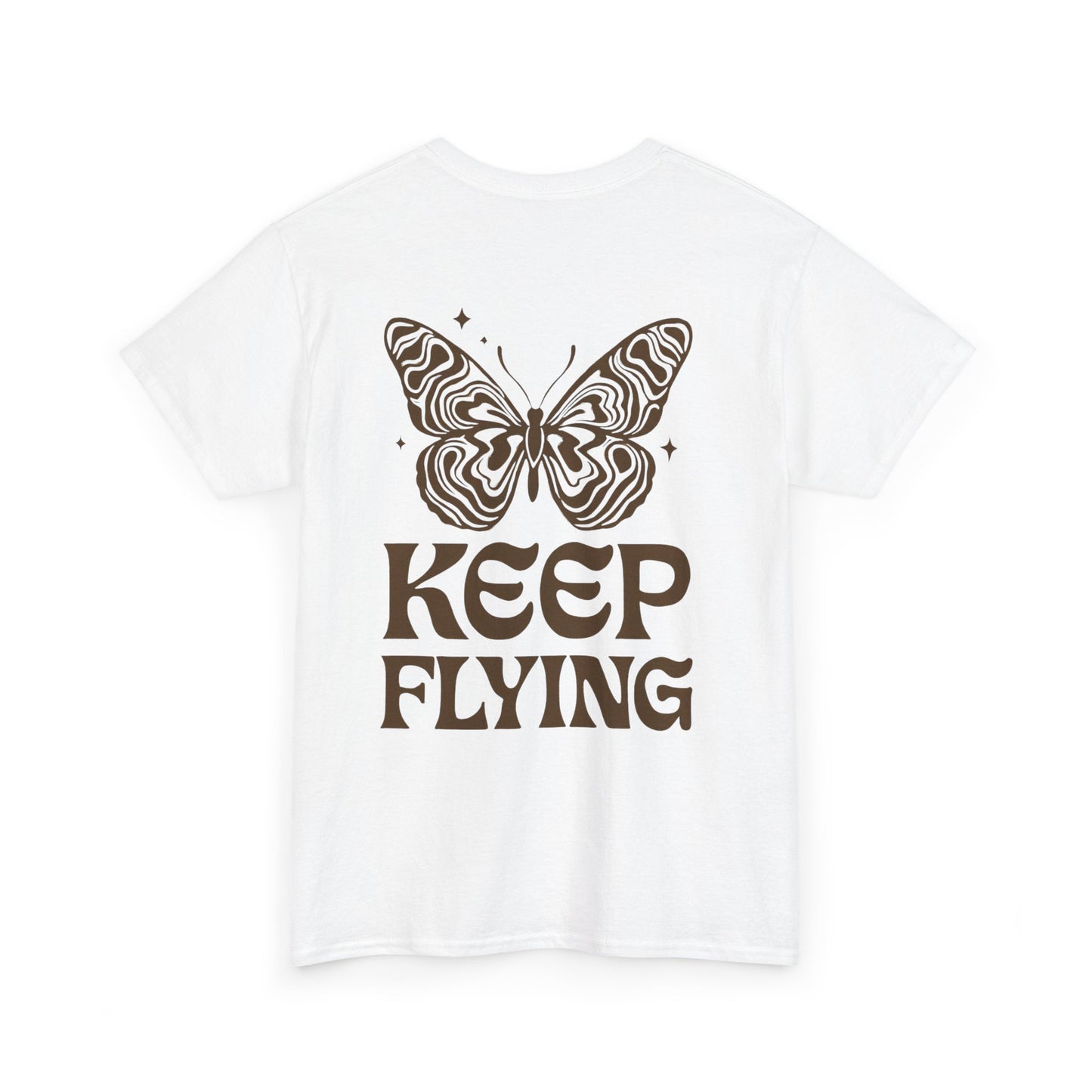 Keep Flying Butterfly Tee — Retro Motivational Graphic Shirt