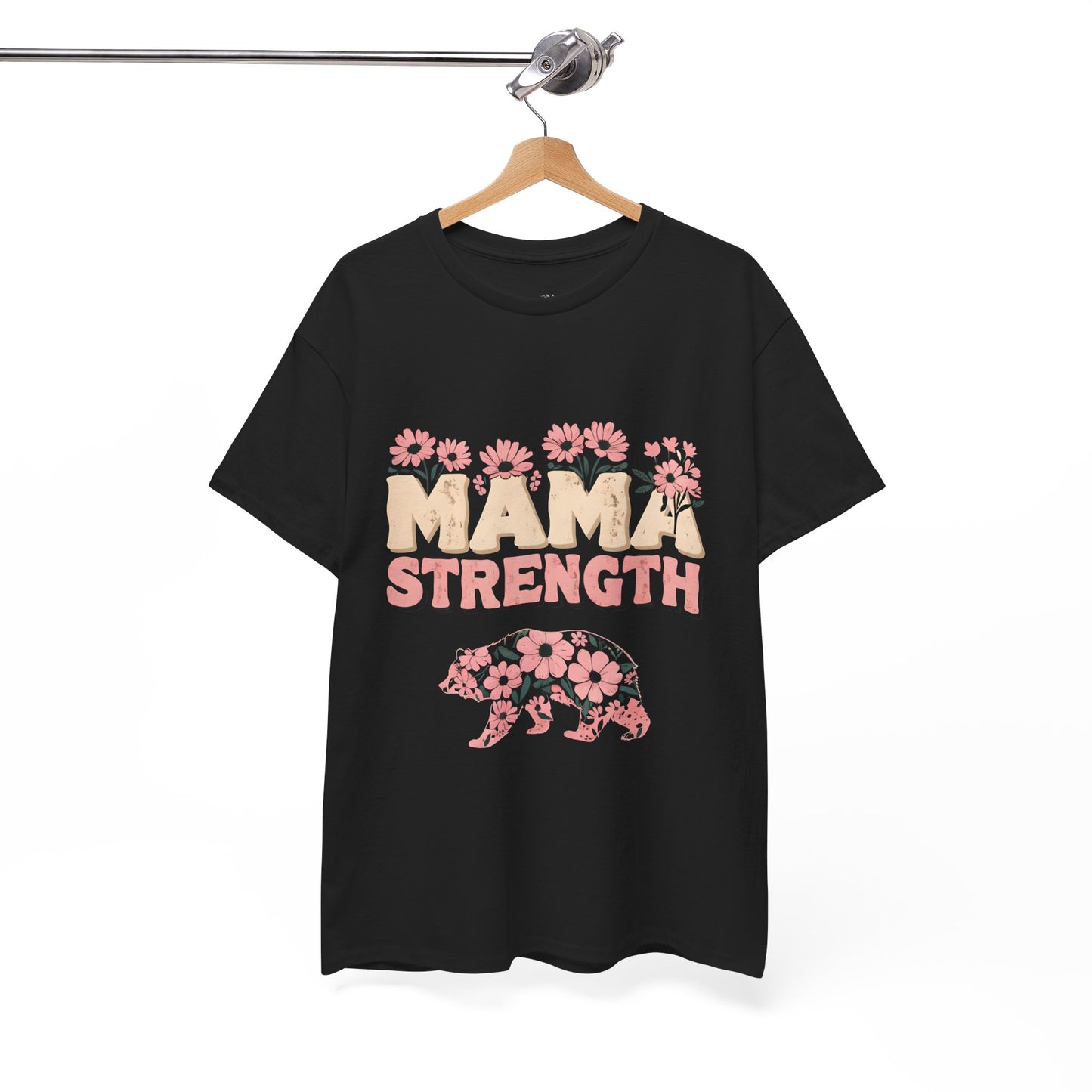 Mama Strength T-Shirt — Floral Mama Bear Tee for Mothers, Mother’s Day Gift