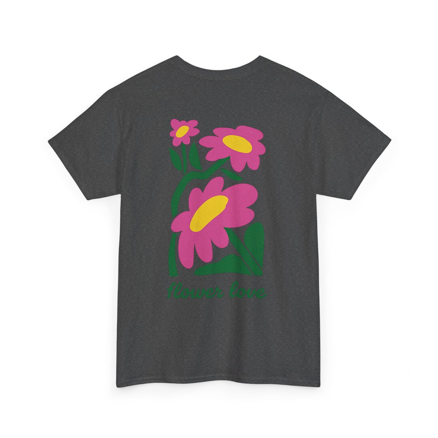 Flower Love T‑Shirt — Retro Pink Floral Graphic Tee