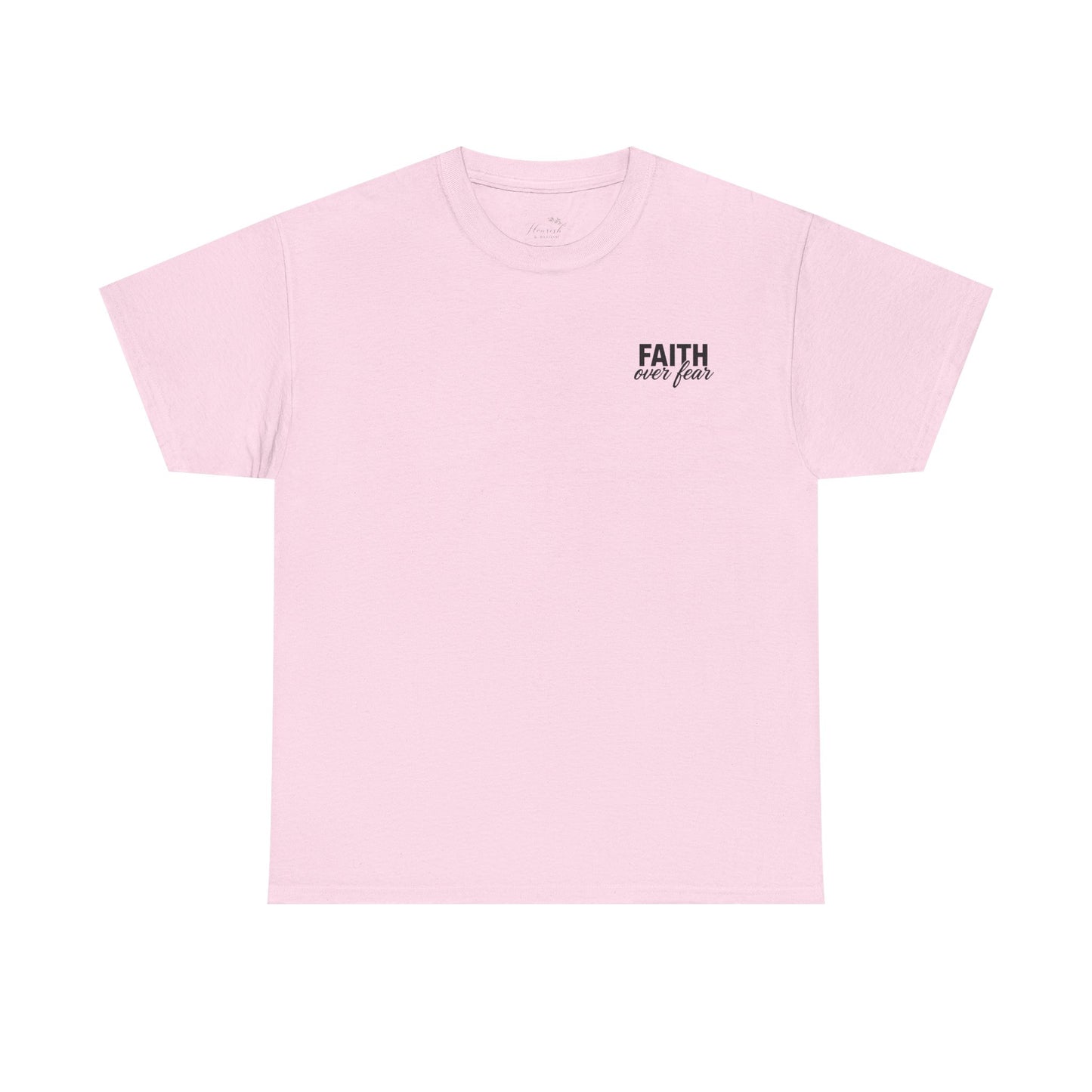 Faith Over Fear T‑Shirt — PINK Christian Cross Graphic Tee