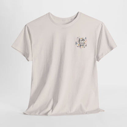 Christian T-Shirt — “Jesus Loves You” Floral Butterfly Tee
